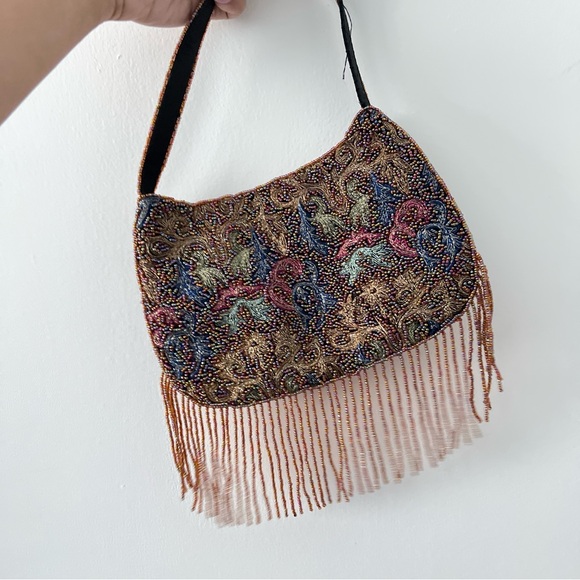 vintage Handbags - Vintage Multicolor Beaded Mini Bag